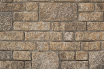 New limestone stone wall with mortar background