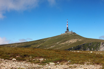Bucegi, Carpathian Mountains, ROMANIA - AUGUST 14, 2016: Radio telecommunications and television...