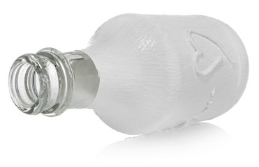 Painted white bottle with heart.