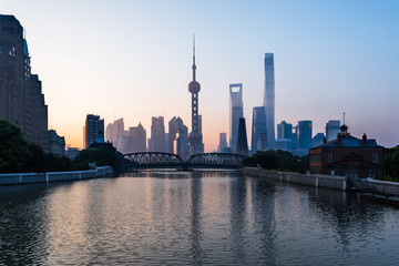 Fototapeta na wymiar Shanghai skyline in China.