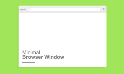 Blank minimal browser window for computer. Mockup for adaptive responsive web design. Vector illustration