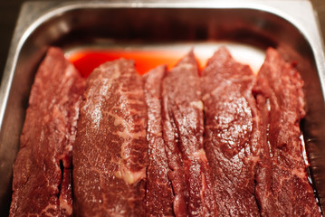 Wagyu. Marble beef.