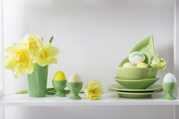 Easter decoration on white background