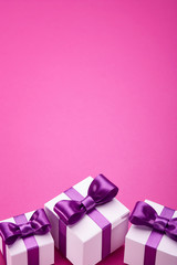 Holiday accessories on pink