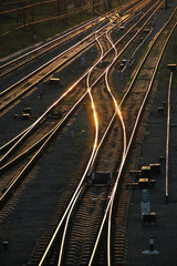 Fototapeta na wymiar railway rails on top