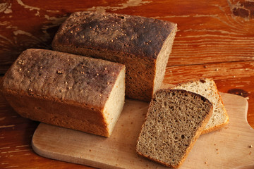 two loaves of homemade bread