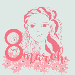 8 March Women s Day greeting card template
