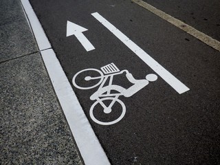 Bicycle exclusive road sign in Japan