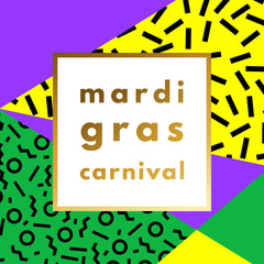 Fototapeta premium Mardi Gras carnival geometric background
