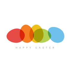 Obraz premium Happy Easter - minimalist colorful easter card