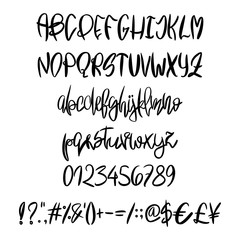 Vector hand painted latin alphabet