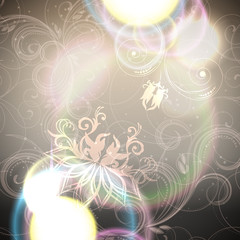 Abstract floral background with shine, glow blur, elegant design, illustration.