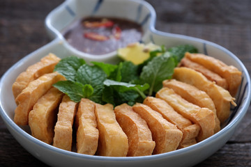 family meal, fried tofu with shrimp paste