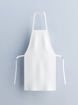White apron, apron mockup 3d rendering