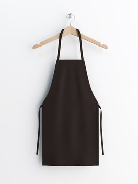 Apron, black apron, apron mockup, apron on clothes hanger 3d rendering