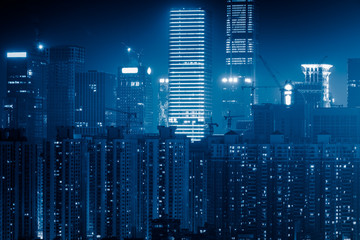 Fototapeta na wymiar High-rise office buildings in Hong Kong,China.