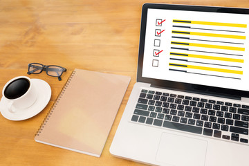 businessman  SURVEY and  Results Analysis Discovery Concept