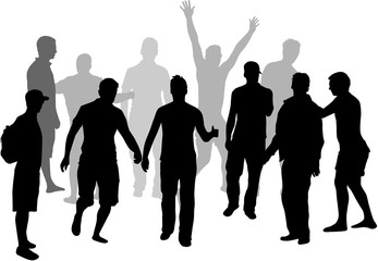 Black silhouette of a man.