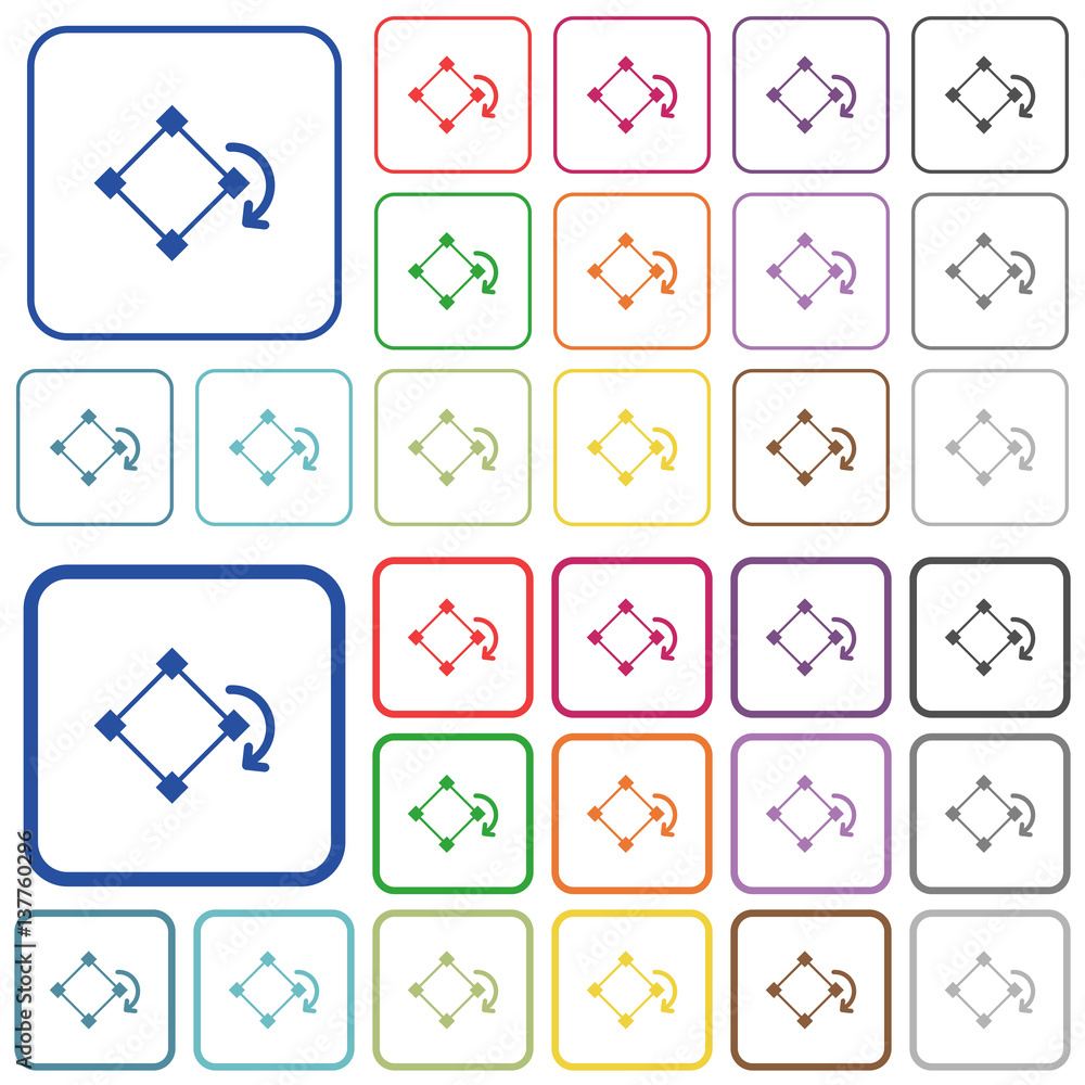 Poster rotate element outlined flat color icons