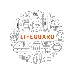 Lifeguard flat outline icon