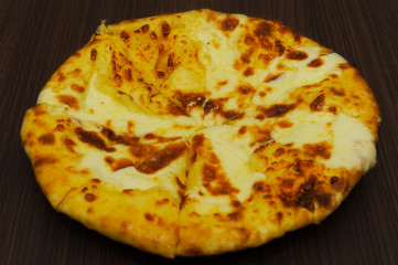 Georgian Khachapuri, Georgian traditional dish made from sulguni cheese and bread