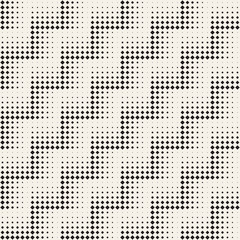 Fototapeta premium Stylish Minimalistic Halftone Grid. Vector Seamless Black and White Pattern
