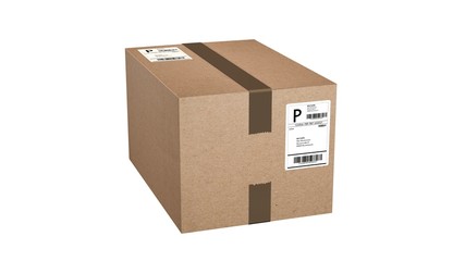 shipping cardboard box isolated on white