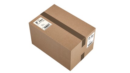 shipping cardboard box isolated on white