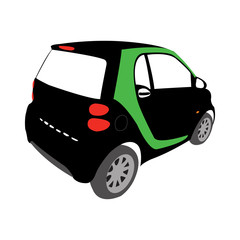 Electric car vector silhouette