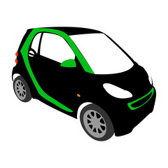 Electric car vector silhouette