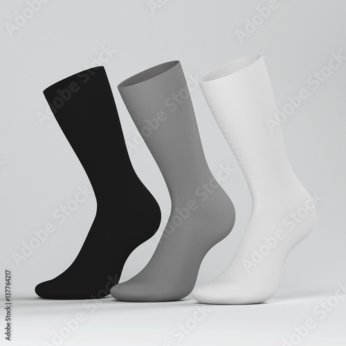 Download "Socks, three socks mockup 3d rendering" Stock photo and ...