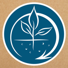 Naklejka premium Organic production sign, eco recyclable badge, isolated vector object