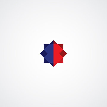 Red And Blue Star or hexagon Logo