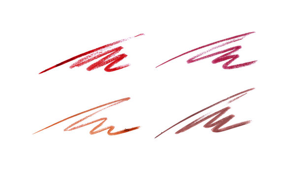 Fototapeta Cosmetic pencil strokes isolated on white
