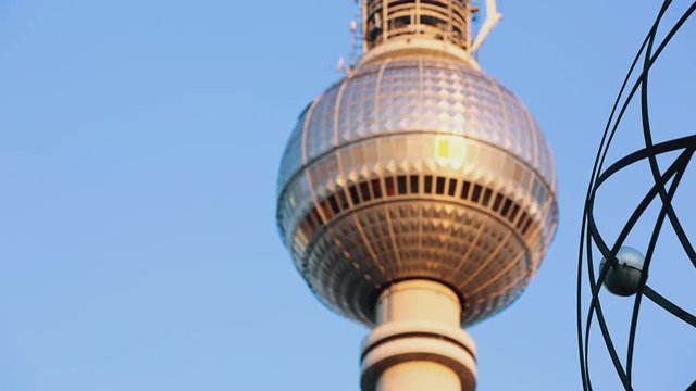 Berlin TV Tower for titeling, unsharp Berlin Fernsehturm TV Tower for background use