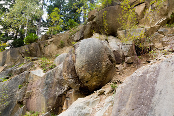 stone balls, geological oddity in Megonky, Cadca, Slovakia