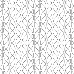 Seamless Wave and Stripe Pattern. Black and White Regular Vertical Line Texture