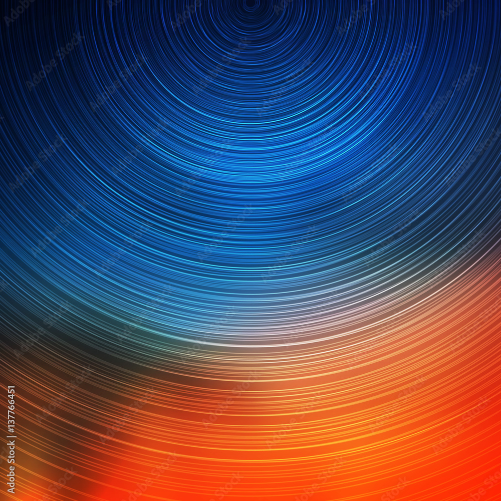 Poster abstract colorful concentric circles pattern on blurred background, vector design