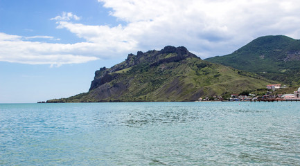 Obraz premium South coast of Crimea. View from Chameleon cape on Karadag volcano