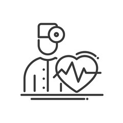 Doctor Cardiologist - vector modern line design illustrative icon