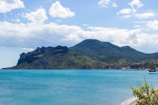 South coast of Crimea. View from Chameleon cape on Karadag volcano