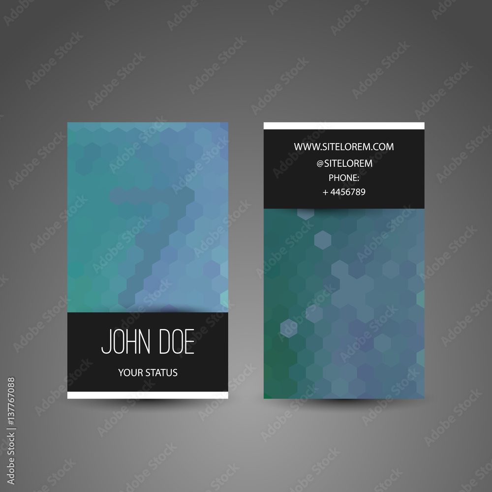 Poster Business or Gift Card Design with Hexagonal Pattern