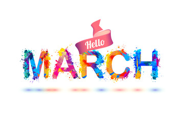 Hello march. Splash paint © Crazy nook