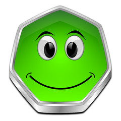 Button with smiling face - 3D illustration