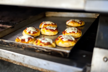 Little pizzas just cooked