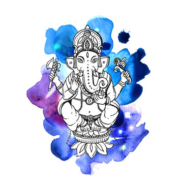 recommend clip art: Vector illustration with Ganesha
