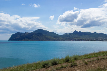 South coast of Crimea. View from Chameleon cape on Karadag volcano