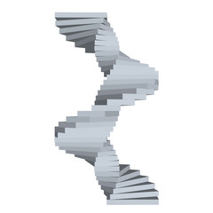 Obraz premium Spiral staircase. Isolated on white background.3d Vector illustration.