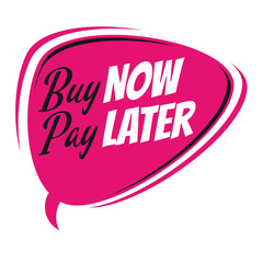 buy now pay later retro speech bubble