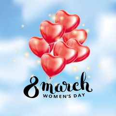 Heart red balloon 8 march